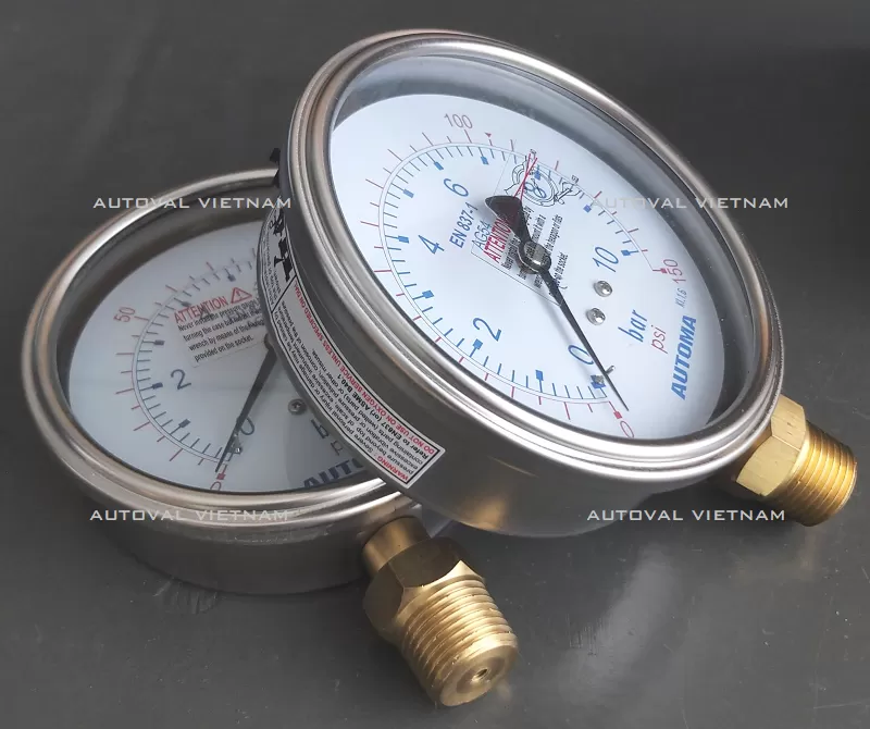 Autoval Vietnam chuyên cung cấp thiết bị đo áp lực, đồng hồ áp suất, đồng hồ nhiệt độ, cảm biến áp suất & nhiệt độ nhập khẩu | Đồng hồ áp suất Automa Hàn Quốc chuẩn EN 837-1