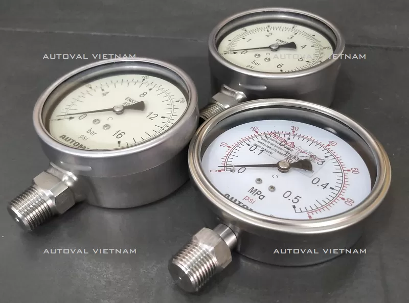 Autoval Vietnam chuyên cung cấp thiết bị đo áp lực, đồng hồ áp suất, đồng hồ nhiệt độ, cảm biến áp suất & nhiệt độ nhập khẩu | Đồng hồ áp suất Automa Hàn Quốc chuẩn EN 837-1
