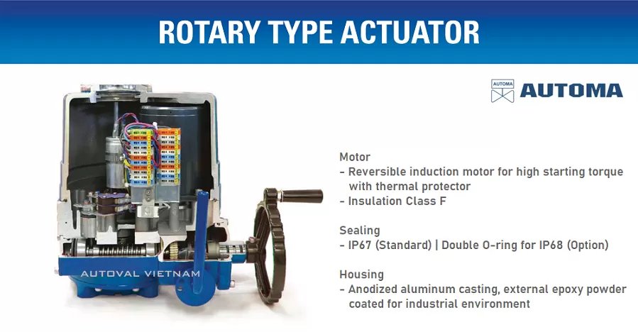 Van điện AUTOMA Hàn Quốc nhập khẩu chính hãng AUTOMA KOREA (http://automa.co.kr/) bao gồm các dòng van điện góc xoay 90o (electric-quarter-turn-valve) và van điện tịnh tiến (electric-linear-valve)
