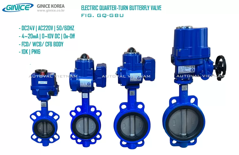 Van bướm EPDM - Van điện Ginice Hàn Quốc