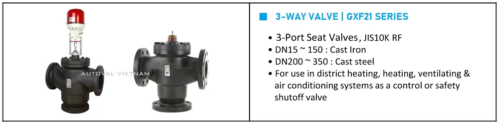 GXF21 | 3-Way | Ginice Korea | Van 3 ngả GXF21 | Van 3 ngả điện chiller HVAC | Van điện 3 ngả mixing/diverting | Van 3 ngả Ginice | Van điện 3 ngả Hàn Quốc | Van 3 ngả điện Hàn Quốc mixing/diverting | Van điện 3 ngả chiller HVAC | Van điện 3 ngả gang