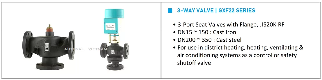 GXF22 | 3-Way | Ginice Korea | Van 3 ngả GXF22 | Van 3 ngả điện chiller HVAC | Van điện 3 ngả mixing/diverting | Van 3 ngả Ginice | Van điện 3 ngả Hàn Quốc | Van 3 ngả điện Hàn Quốc mixing/diverting | Van điện 3 ngả chiller HVAC | Van điện 3 ngả gang