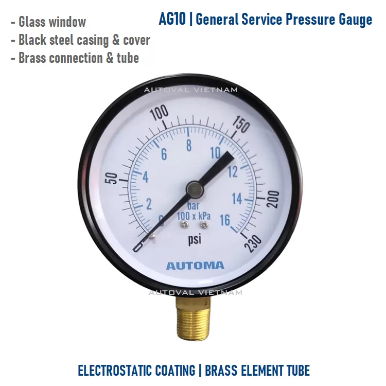 Đồng hồ áp AG10 | Automa Brand