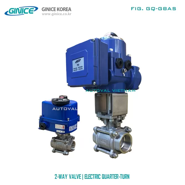 Van bi điện 2 ngả inox ren | GQ-GBAS | Ginice Korea